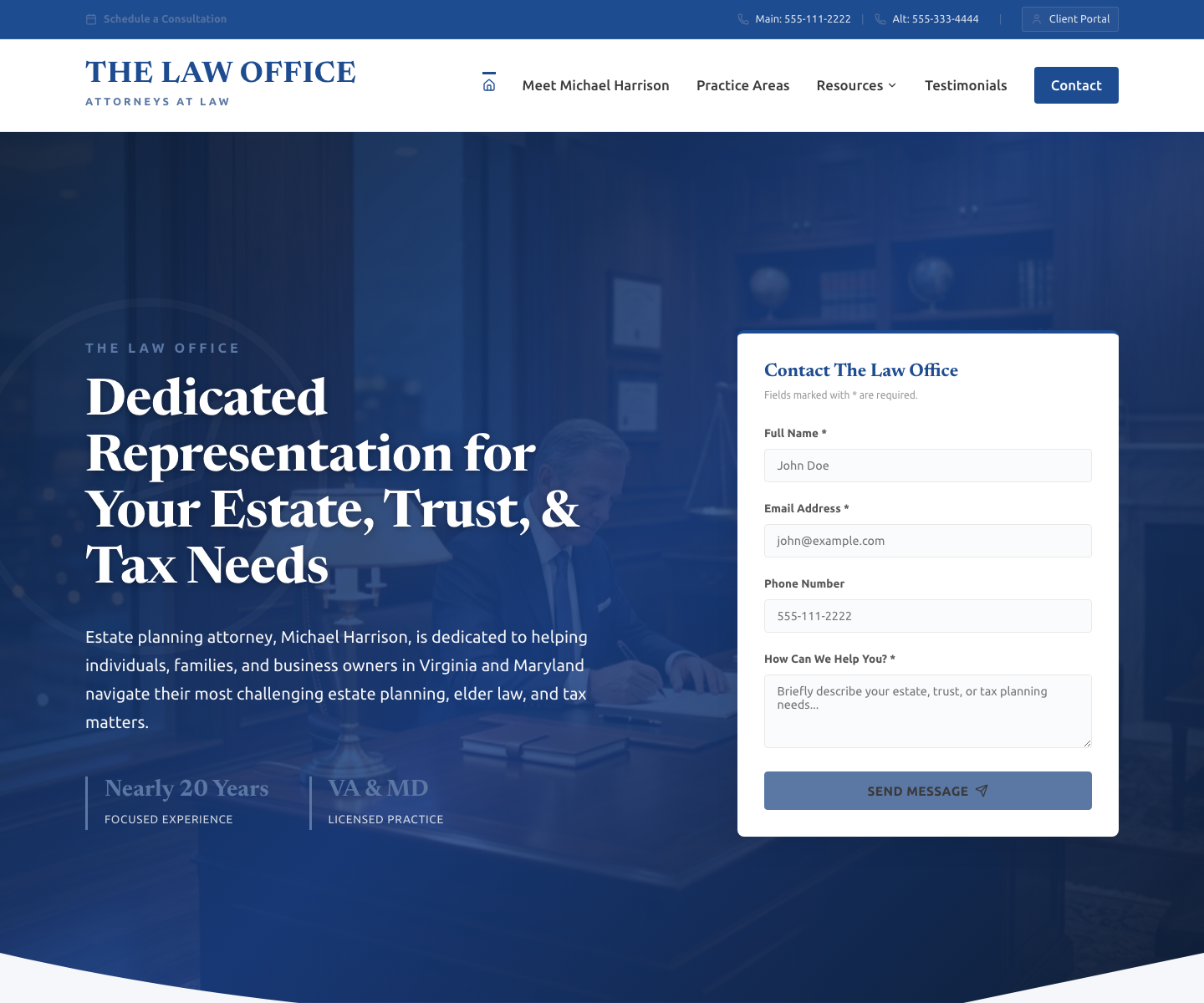 Law Office 3 website template screenshot